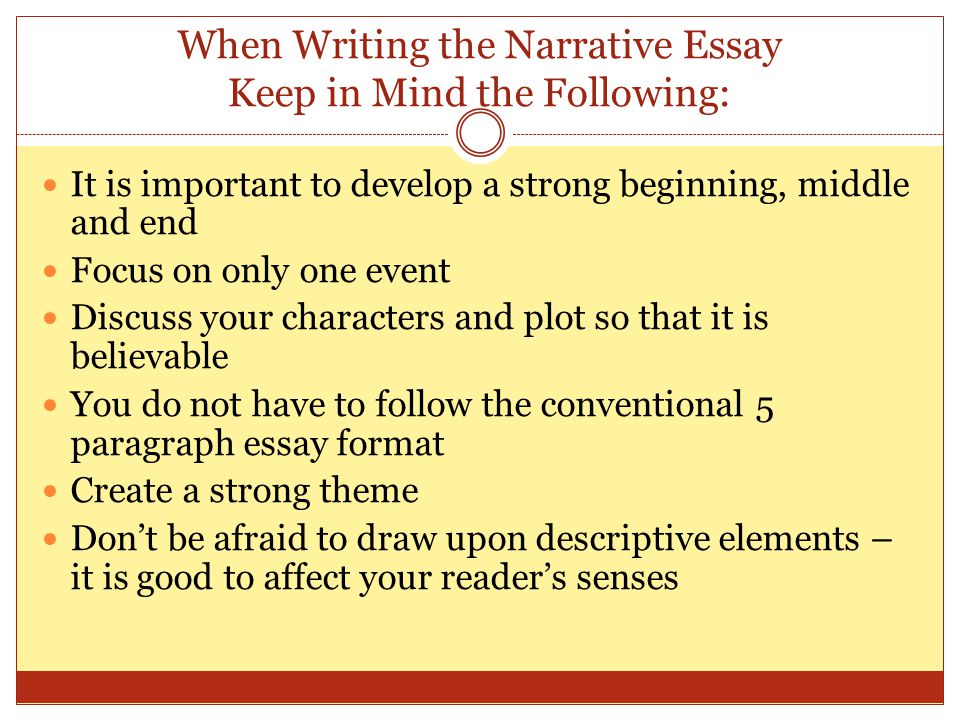 Strong thesis narrative essay